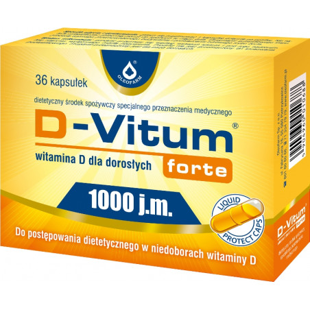 D-Vitum Forte 1000 j.m. witamina D dla dorosłych 36 kapsułek