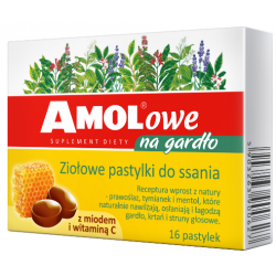 AMOLowe na gardło z miodem i wit. C x 16 pastylek do ssania