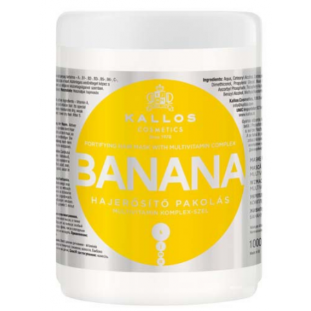 KALLOS Bananowa Maska do włosów wzmacniające z kompleksem witamin 1000 ml