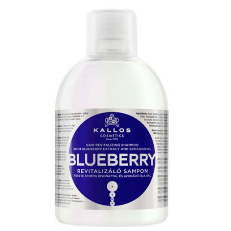 KALLOS Blueberry Szampon Rewitalizujący z ekstraktem z czarnej jagody i olejem avocado 1000 ml