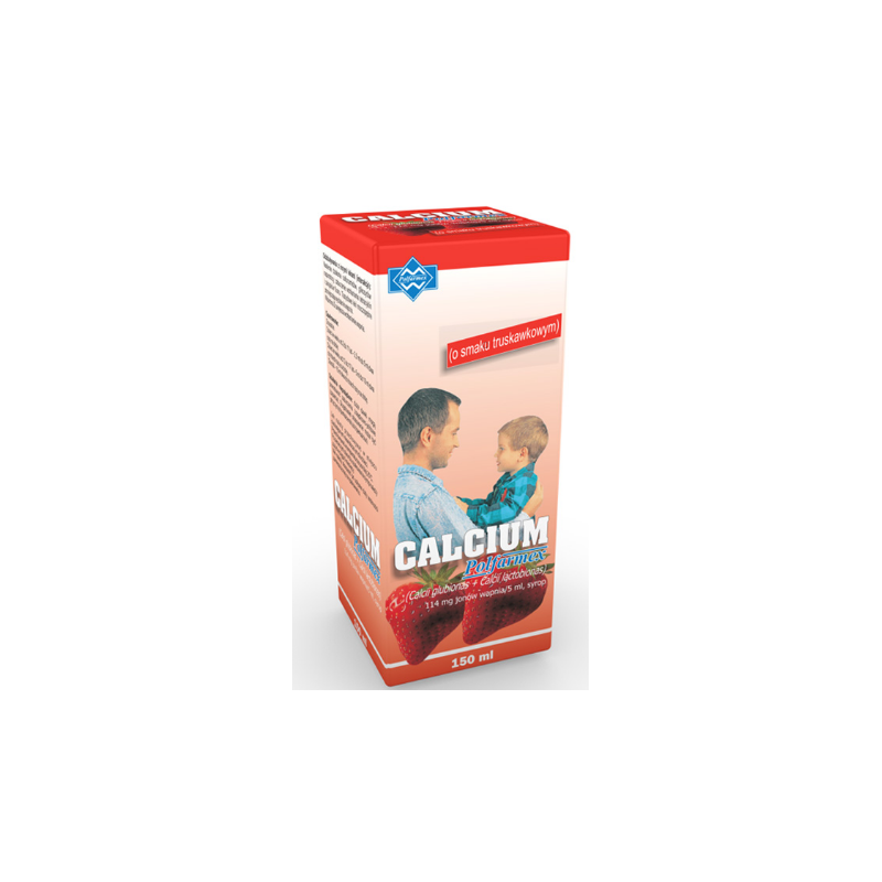 Calcium POLFARMEX truskawkowy syrop 150 ml