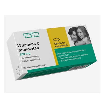 Monovitan witamina C 200 x 50 drażetek