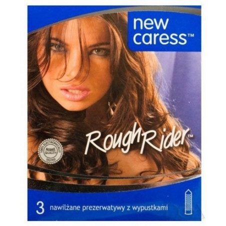 Prezerwatywy NEW CARESS ROUGH RIDER z wypustkami x 3szt.