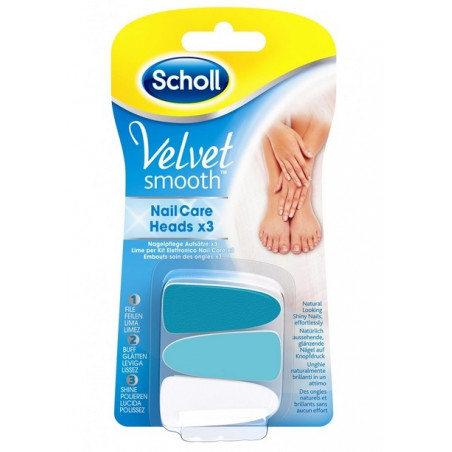 SCHOLL Velvet Smooth 3 wymienne nasadki do elektronicznego systemu do pielęgnacji paznokci