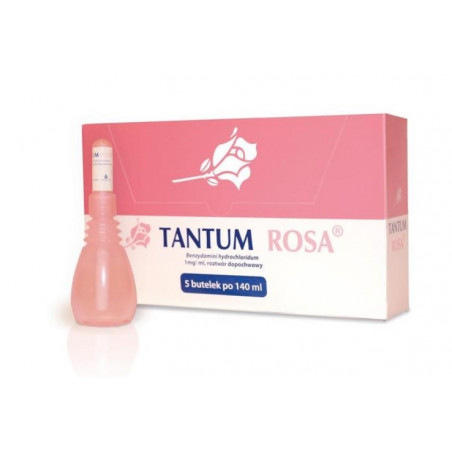 Tantum Rosa roztwór dopochwowy 1mg/ml 5 butelek po 140ml