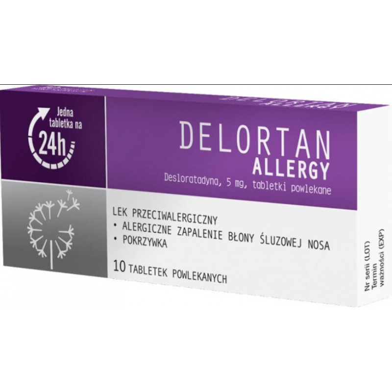 Delortan Allergy 5 mg x 10 tabl. powl.