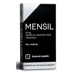 Mensil 25 mg sildenafilu x 2 tabletki do rozgryzania i żucia