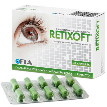 Retixoft  suplement diety dla diabetyków, pomaga w utrzymaniu prawidłowego widzenia, 30 kaps.