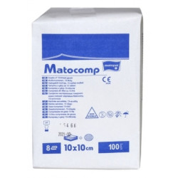 Kompresy z gazy Matocomp, niejałowe 17-nitkowe, 8-warstwowe, 10 x 10 cm 100 szt.
