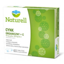 Naturell Cynk Organiczny + witamina C 60 tabletek