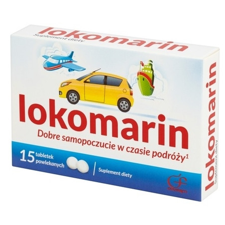 Lokomarin 200 mg suchego wyciągu z imbiru, 15 tabletek powlekanych