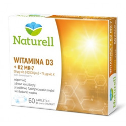 Naturell Witamina D3+K2 MK-7 60 tabletek