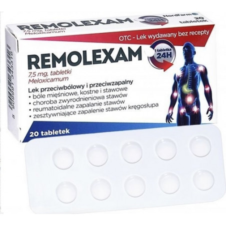 Remolexam 7,5 mg Meloxicamum, 20 tabletek