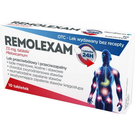 Remolexam 7,5 mg Meloxicamum, 10 tabletek