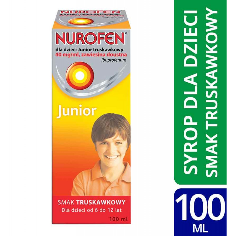 Nurofen dla dzieci JUNIOR 40mg/ml zawiesina truskawkowa 100 ml
