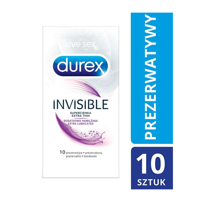Durex Invisible prezerwatywy dodatkowo nawilżane x 10 szt.