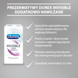 Durex Invisible prezerwatywy dodatkowo nawilżane x 10 szt.