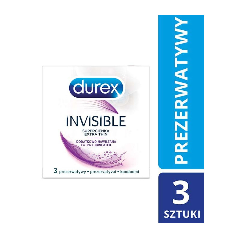 Durex Invisible prezerwatywy dodatkowo nawilżane x 3 szt.