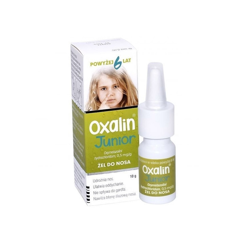 Oxalin Junior, żel do nosa 0,5mg/g, dla dzieci powyżej 6 lat, 10g
