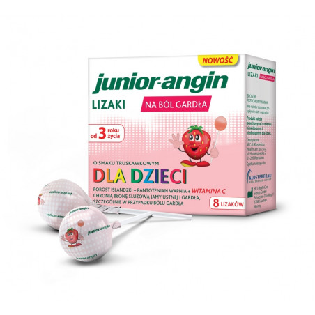 Junior-Angin lizaki na ból gardła x 8 lizaków