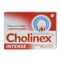 Cholinex Intense 2,5mg+1,2mg miodowo-cytrynowy 20 tabletek