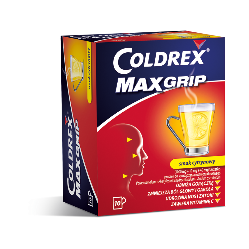 Coldrex MaxGrip  smak cytrynowy 10 saszetek