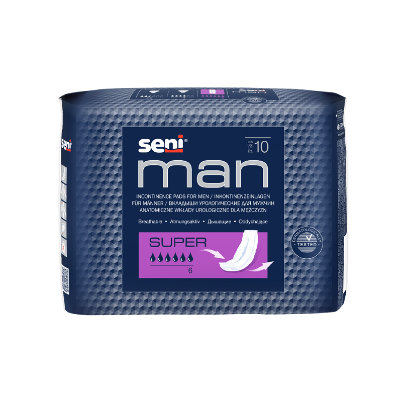 Seni Man Super Anatomiczne wkłady urologiczne dla mężczyzn 10 sztuk