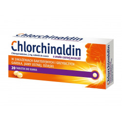 Chlorchinaldin 2mg 20 tabletek o smaku czarnej porzeczki