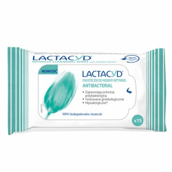 Lactacyd Antybacterial Chusteczki do higieny intymnej 1 opakowanie 15 sztuk