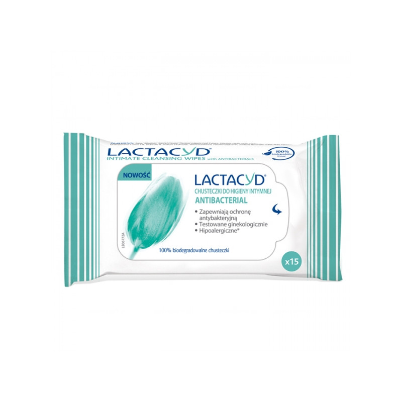 Chusteczki do higieny intymnej LACTACYD Antibacterial 1 op. (15 szt.)