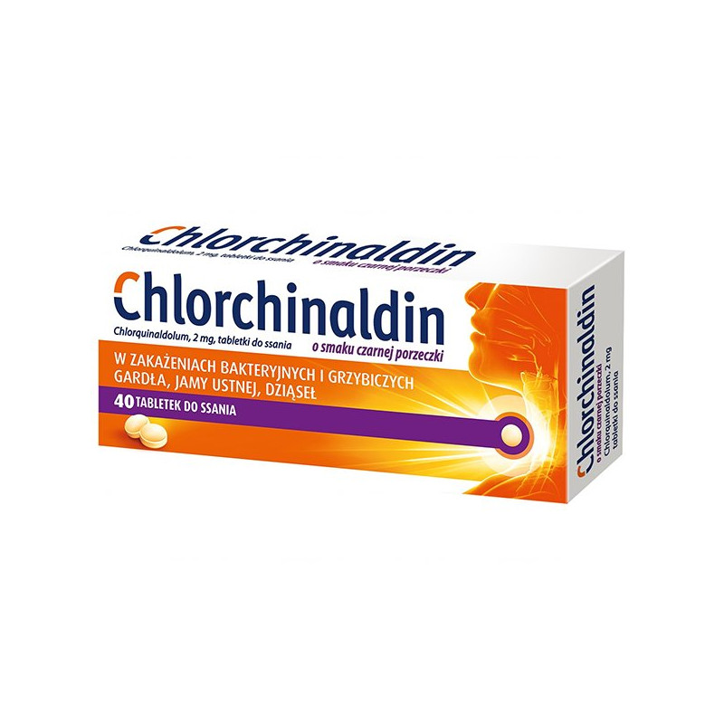 Chlorchinaldin o smaku czarnej porzeczki 2mg 40 tabletek