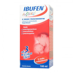 Ibufen dla Dzieci o smaku truskawkowym 100mg/5ml od 3 miesiąca 100ml