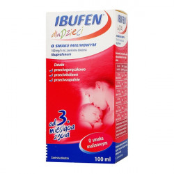 Ibufen dla Dzieci o smaku malinowym 100mg/5ml od 3 miesiąca 100ml