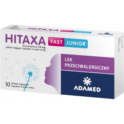 Hitaxa Fast Junior 2,5mg 10 tabletek Data ważności: 30.07.2022 r.
