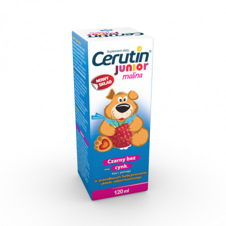Cerutin Junior Syrop dla dzieci powyżej 3 lat Smak malinowy 120ml