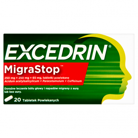 Excedrin Migra Stop 0,25g+0,25g+0,065g x 20 tabletek powl.