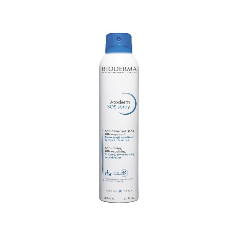 Bioderma Atoderm SOS spray Łagodzący spray przeciwświądowy dla bardzo suchej skóry 200ml
