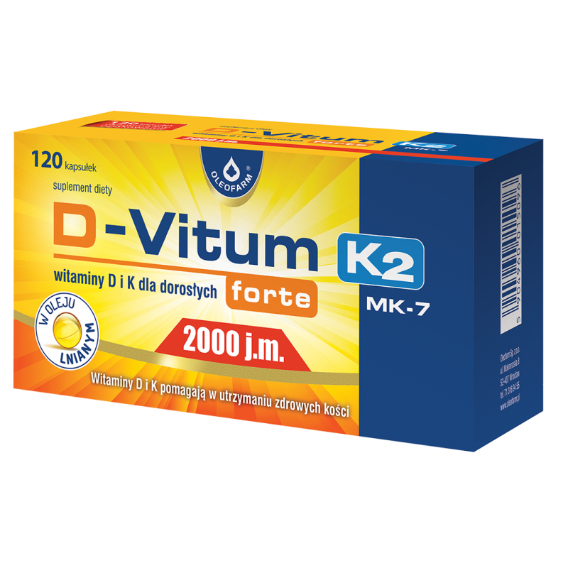 D-Vitum Forte 2000 j.m. K2 MK-7 x 120 kapsułek