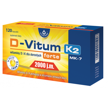 D-Vitum Forte 2000 j.m. K2 MK-7 x 120 kapsułek