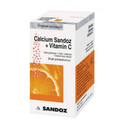 Calcium Sandoz + Vitamina C 260mg + 1000mg 10 tabletek