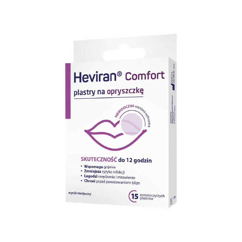 Heviran Comfort plastry na opryszczkę 15 sztuk