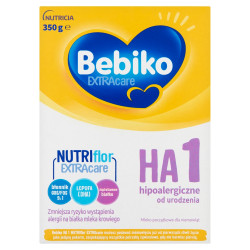 Bebiko Extracare HA 1 Mleko początkowe dla niemowląt od urodzenia 350g, Data ważności: 19.08.2022 r.