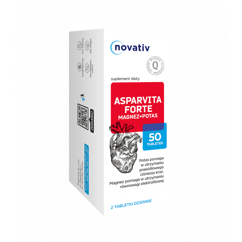 Novativ Asparvita Forte Magnez + Potas 50 tabletek