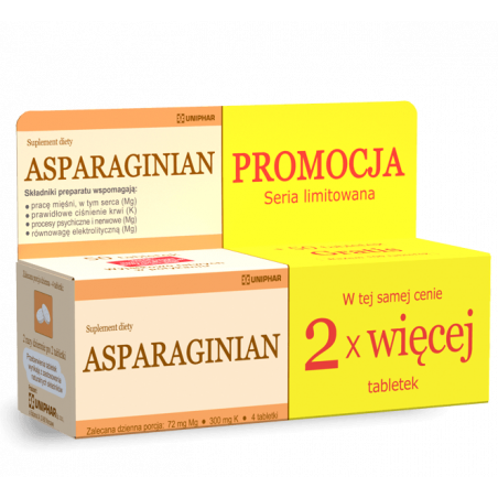 Asparaginian Magnezu Potasu 50+50 tabletek