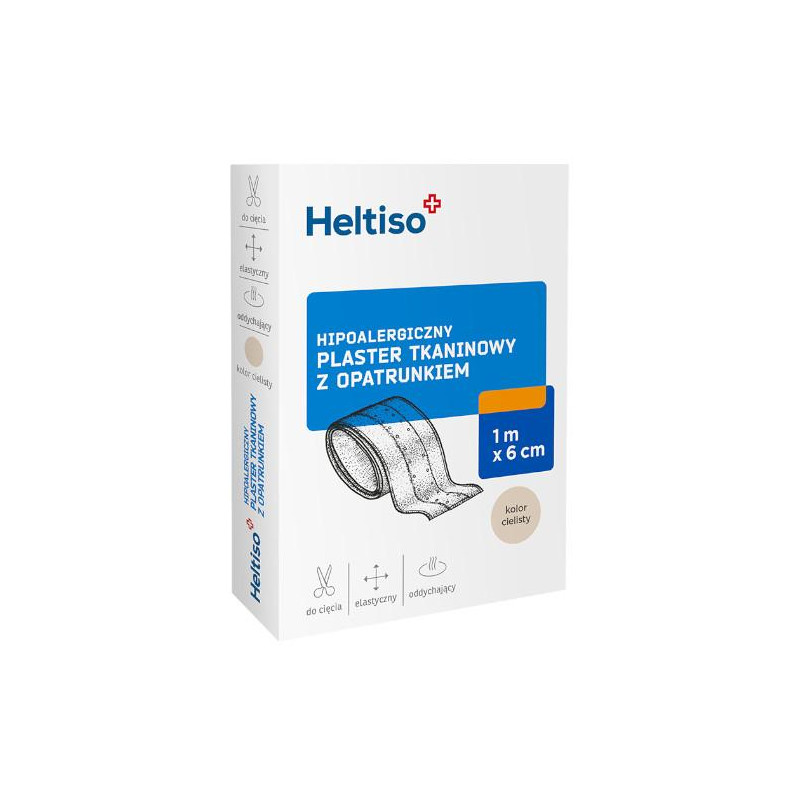 Heltiso Plaster tkaninowy z opatrunkiem 1m x 6cm 1 sztuka