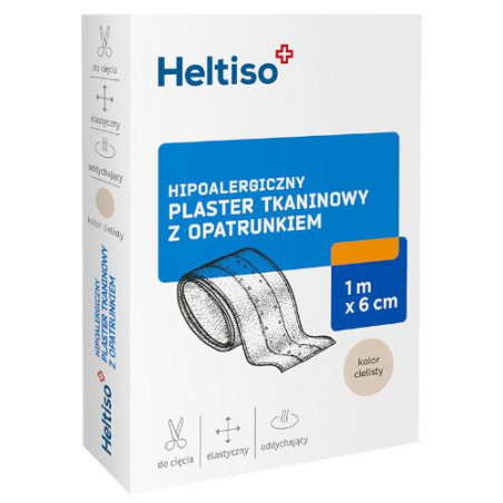 Heltiso Plaster tkaninowy z opatrunkiem 1m x 6cm 1 sztuka