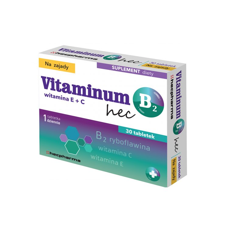Vitaminum B2 Hec na zajady 30 tabletek