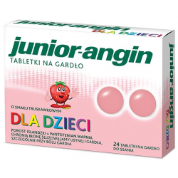 Junior-angin Dla dzieci od 4 lat Smak truskawkowy 24 tabletki