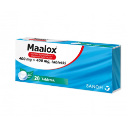 Maalox 400mg + 400mg 20 tabletek