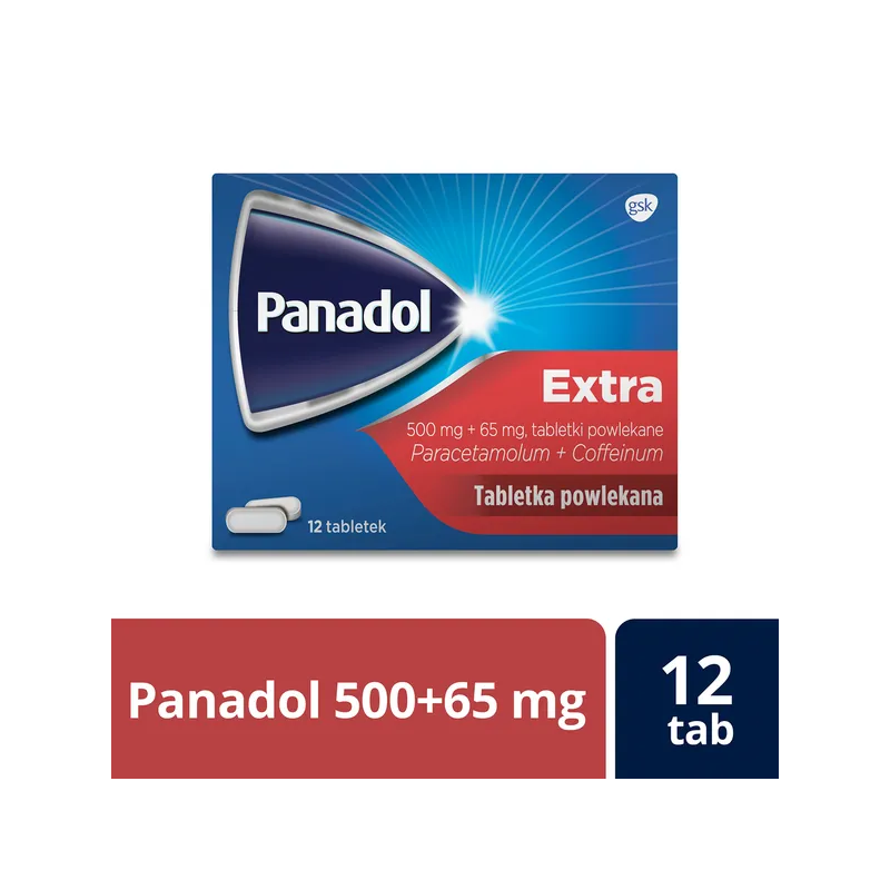 Panadol Extra 500mg + 65mg 12 tabletek